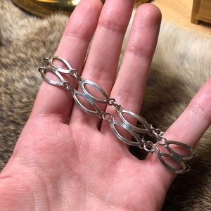 Sterling silver Mexican Taxco chain bracelet